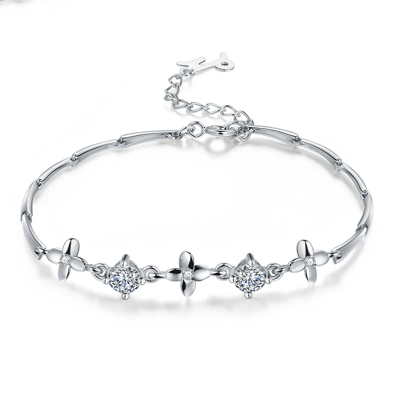 

TINSO Customized DIY 100% AAA Cubic Zirconia 925 Sterling Silver Constellation Bracelets for Women 2017 New Fashion Jewelry Gift
