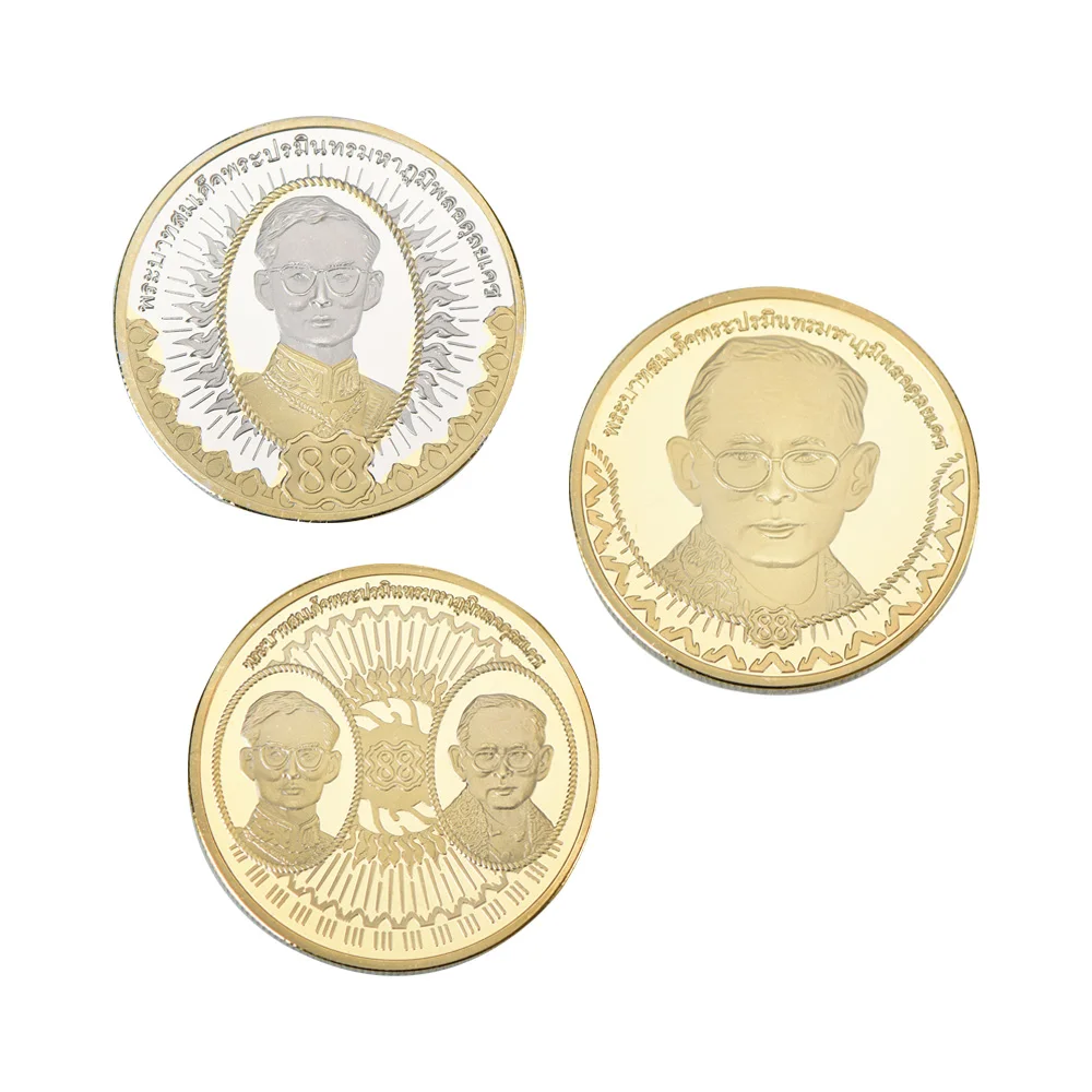 WR по индивидуальному заказу тайский король Bhumibol Adulyadej монета с золотым покрытием