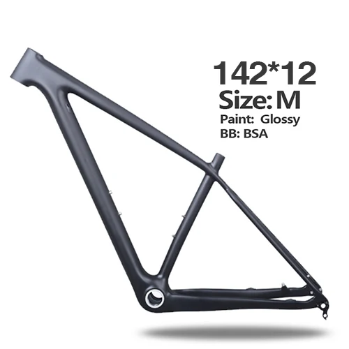 Велосипедная карбоновая рама для велосипеда mtb Boost Frame 29in BSA 1-1/" до 1-1/2" коническая рама для горного велосипеда велосипедные детали 17 цветов - Цвет: 142x12mm M glossy