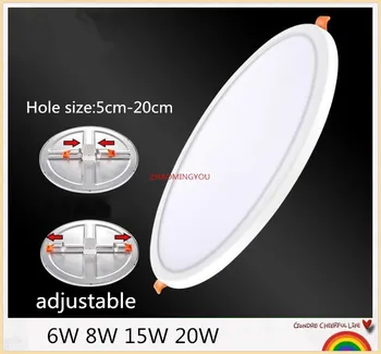 

YOU 1PCS Ultrathin 6W 8W 15W 20W Round led spot hole size 5cm-20cm Adjustable LED Panel Light Surface Mounted Downlight ceiling