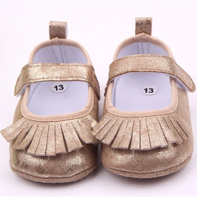 Для маленьких девочек Обувь новорожденного Обувь для малышей Prewalker Обувь прекрасный Bling Блёстки Ленточки для маленьких девочек Обувь обувь
