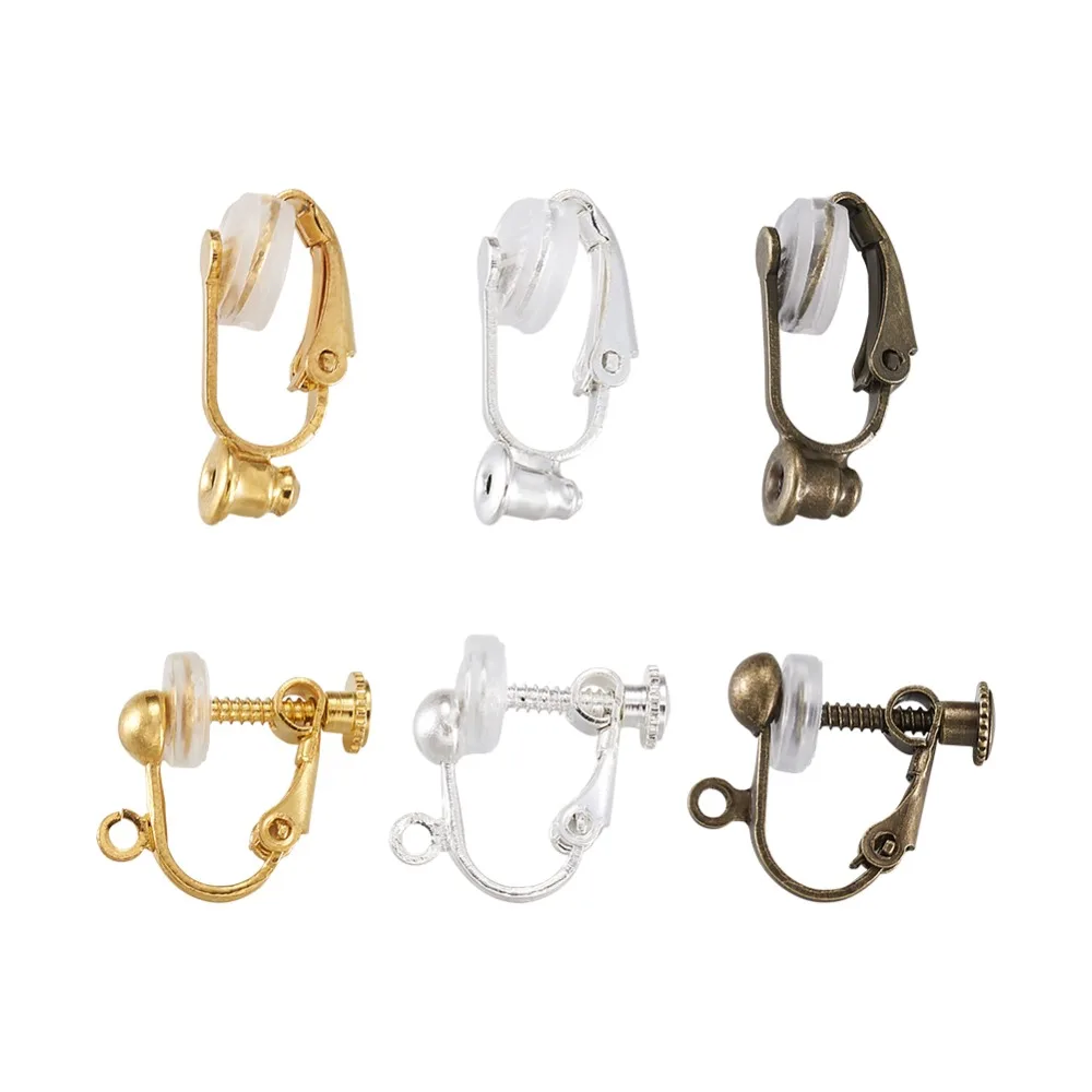 Brass Screw Earring Converter and Clip on Earring Converter, Plastic