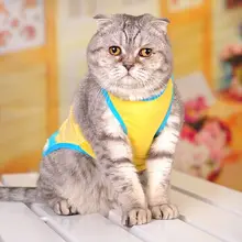 Лето Весна Футболки Pet Cat Одежда Котенок Жилет Пижамы Прохладный Дышащий Материал D79