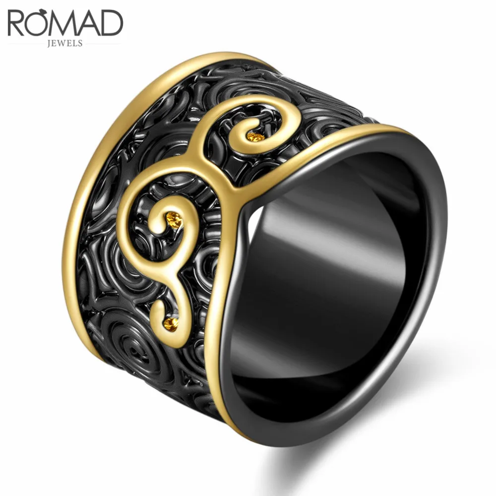 cheap GS Stainless Steel Monkey King Magic Spell Double Color Black Rings For Women Mythical Story Ring Men Gift For Boy Girls Teen R5