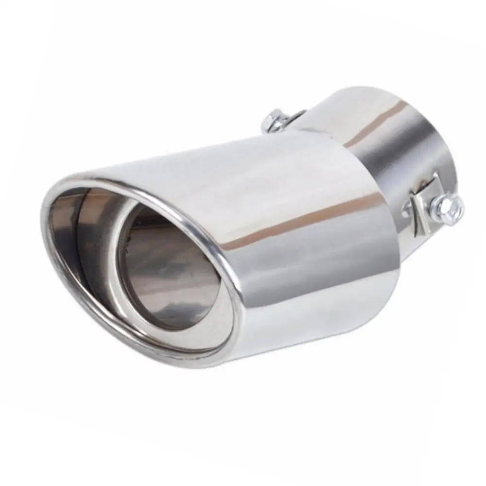 Universal Stainless Steel Chrome Car Exhaust Muffler Pipe Tip Round Exhaust Tail Muffler Tip Pipe Auto Vehicle Accessories