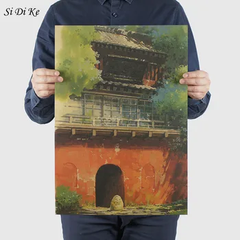 

Si Di Ke Hayao Miyazaki Classic Anime Spirited Away Spirited Retro Poster Wall Sticker Home Decor
