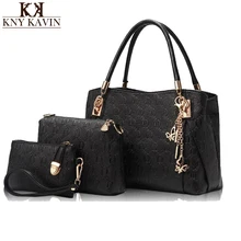 Berühmte Marke Frauen Tasche Top-Griff Taschen 2016 Mode Frauen Messenger Bags Handtasche Set Pu-leder Composite-taschen