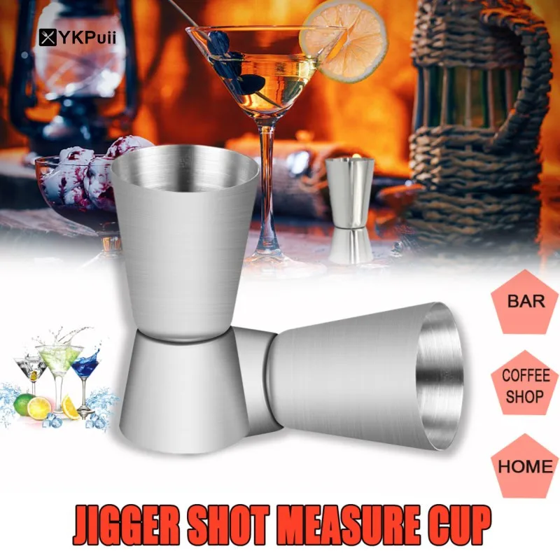 

1Pcs 25/50ml Stainless Steel Double Single Shot Measure Bar Party Wine Jigger Spirit Bar Cocktail Drink Measure Cup Shaker