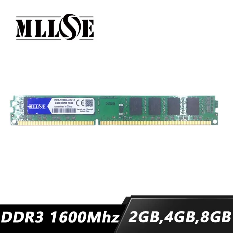 Mllse памяти Оперативная память DDR3 2 ГБ 4G B 8 ГБ 1600 1600 мГц PC3-12800U PC3-12800 Настольный компьютер PC Оперативная память памяти Memoria DIMM 2G 4G 8 г