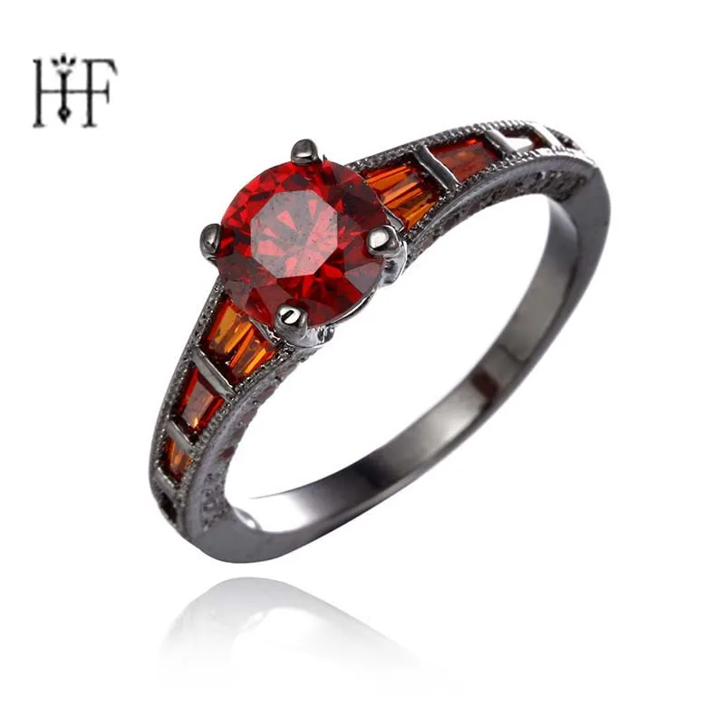 

Simple AAA Zircon Engagement Rings for women Gun Black color Wedding rings female anel Austrian Crystals Jewelry top quality
