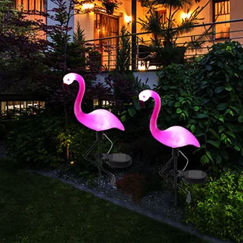 

LED Solar Flamingo Stake Light Lantern Solar Powered Pathway Lights Decorative Outdoor Lawn Yard Lamp For Garden Patio