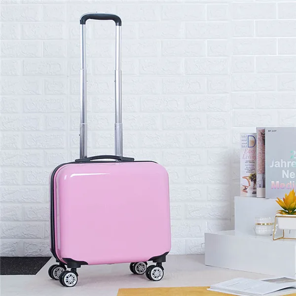 ZYJ настраиваемый багаж на колесиках для девочек и мальчиков, милый детский чемодан на колесиках из сплава, чемодан на колесиках, 18 дюймов, чемодан - Цвет: Pink