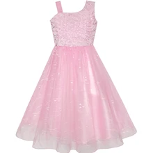 Sunny Fashion платья для девочек Цветок Девушка Платье Одно плечо сверкающий Карнавальное шествие Свадьба