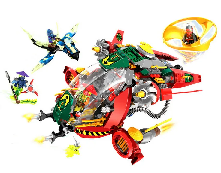 LELE 79122 Phantom Ninja Rotary Fighter Bricks Toys Minifigures Building Block Toys Compatible With Legoe