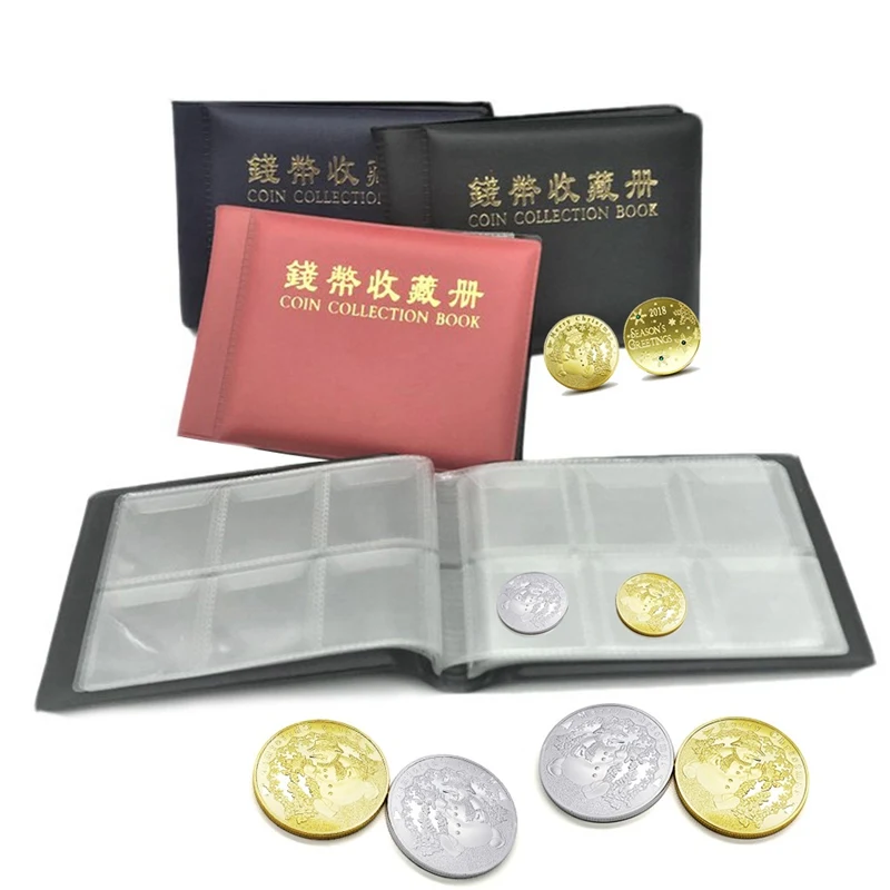 1PCS Collecting Coin Album 60 Coins Holders Collection Book Coin Album Book 4 Colorsin Photo
