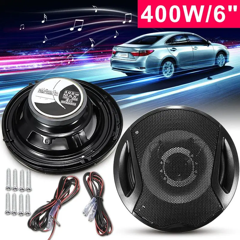 2 piezas Universal 6 pulgadas 12 V 400 W coche Subwoofer Max hierro plástico 2 vías 2 voz Coaxial altavoces de Audio para coche 2 piezas Universal 6 pulgadas 12 V 400 W coche Subwoofer Max hierro plástico 2 vías 2 voz Coaxial altavoces de Audio para coche