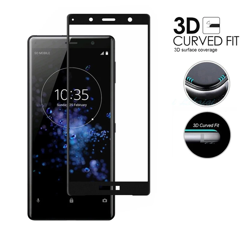 

3D Full Cover Tempered Glass Screen Protector for Sony Xperia XZ2 Compact Anti-Explosion 9H Glass Film for Sony Xperia XZ2
