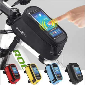 

Roswheel Waterproof Bicycle Front Frame Bag Top Tube Cell Phone Bag Pouch for 4.2'' 4.8'' 5.5'' Phone Outdoor Case Bag BG0001