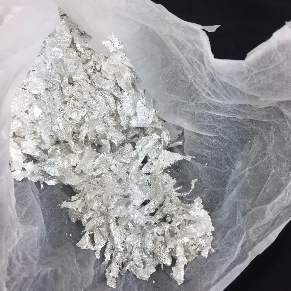 10 Gram Small Pieces Real Genuine Silver Leaf Foil Flake, Edible,mask