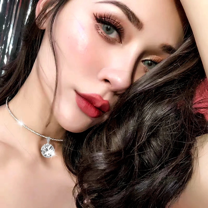 

SINLEERY Trendy Round Cubic Zircon Pendant Choker Collar Necklace Silver Gold Color Torques Chain Statement Jewelry Xl602