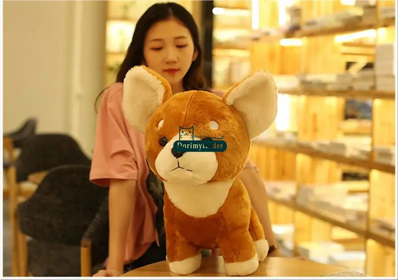 Dorimytrader New Pop Animal Shiba Inu Plush Toy Big 45cm Stuffed Simulated Akita Dogs Doll Pillow Present for Kids DY61719 (5)