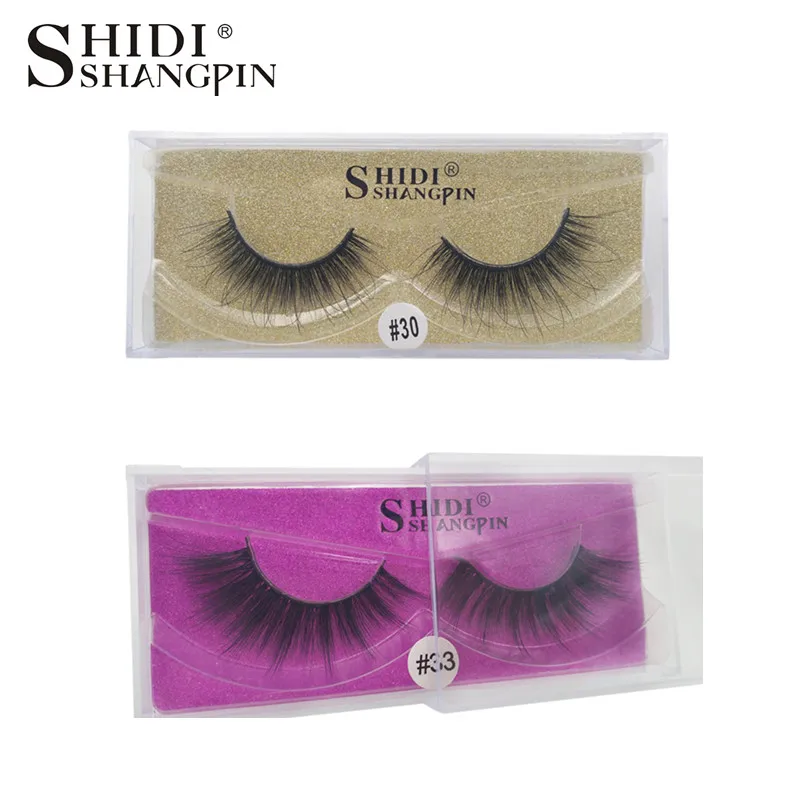 

SHIDISHANGPIN 2 pair/lot 3D Mink Eyelashes Natural Long False Eyelash Full Strip Lashes 2018 New Arrival