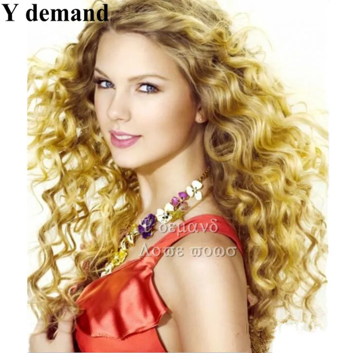 

Meimei star wig Long blonde hair highlights Afro wavy hair color perruque synthetic Afro Hairstyles For Women