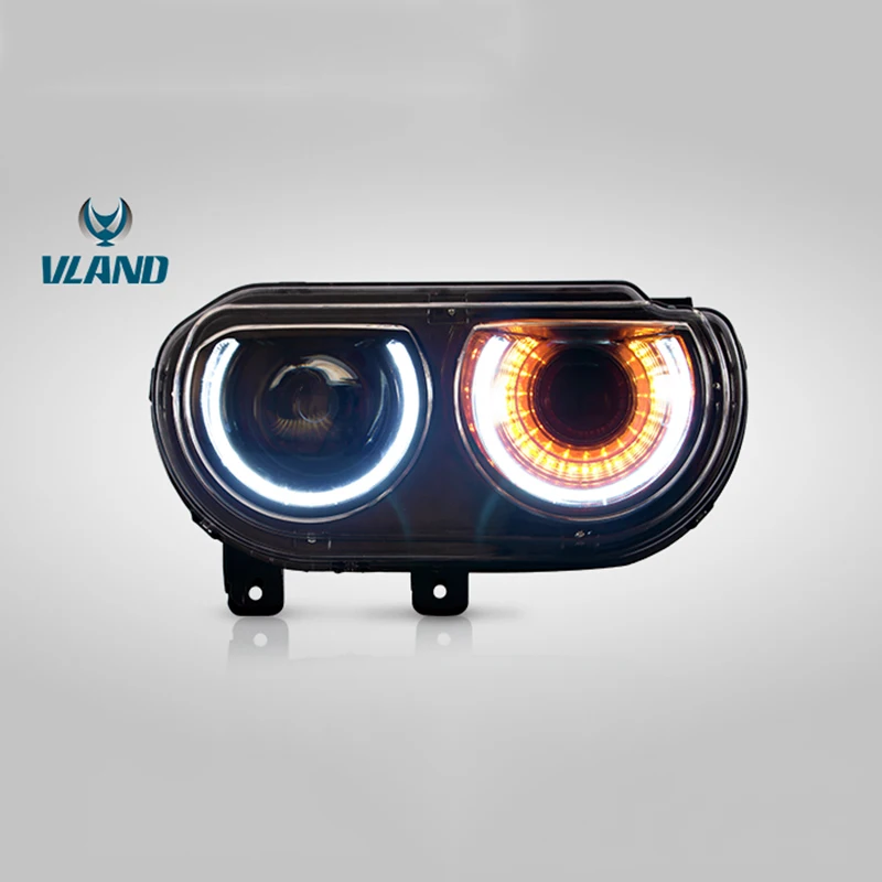 Vland Factory Car Accessories Head font b Lamp b font for Dodge Challenger 2008 2014 LED