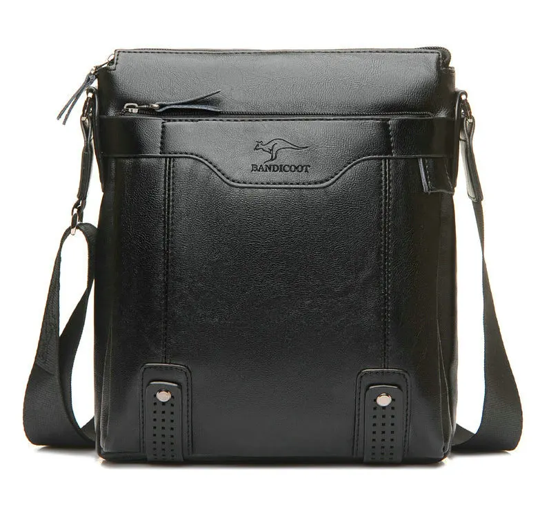 Мужская сумка через плечо, кожаная мужская сумка в винтажном стиле, повседневная мужская сумка-мессенджер, мужская сумка через плечо - Цвет: Black