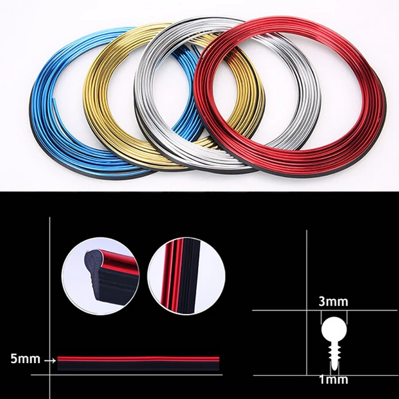 

5 Meters Car Interior Mouldings Trim Strip Auto DIY Plating Decoration Strip Car Stickers and Decals Car Styling