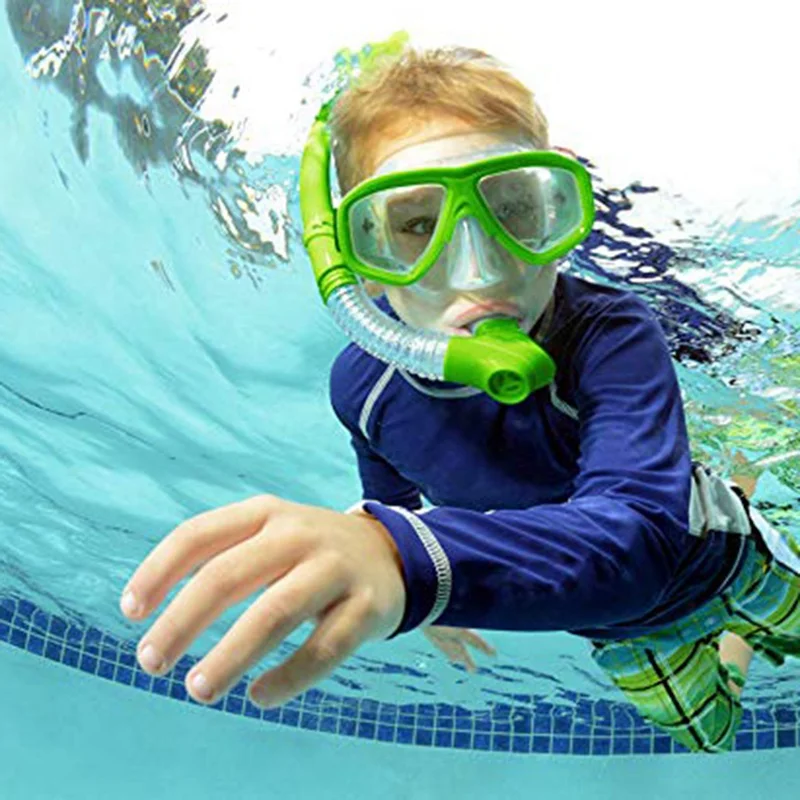 

Kids Diving Goggle Mask Breathing Tube Shockproof Anti-fog Swimming Glasses Band Snorkeling Underwater Popular Accessories Set