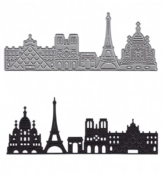 

Adv-one Metal Cutting Dies Paris Skyscape Stencil for DIY Scrapbooking Decorative Craft Paper Cards Making New 2019 Dies cut