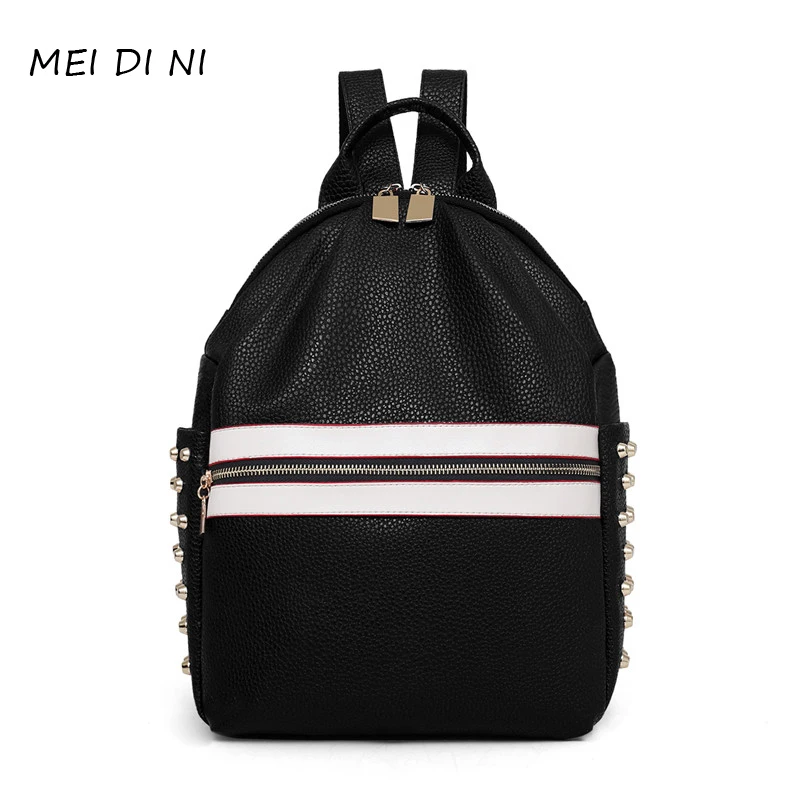 

MEI DINI Backpack School Bags For Teenagers Girls Bag Women Backpack Top-handle Backpacks PU Leather Mochila Escolar Travel Bags