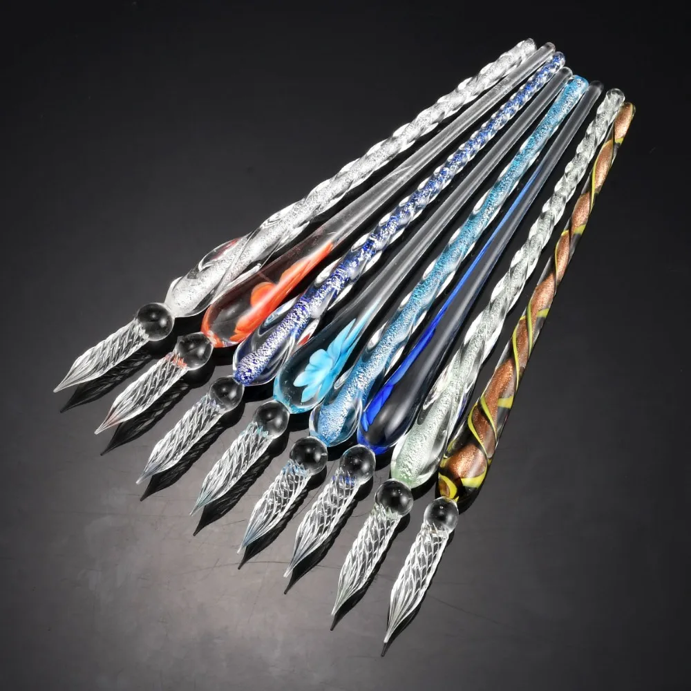 Transparent Color Glass Fountain Pen Creative Ink for School Office