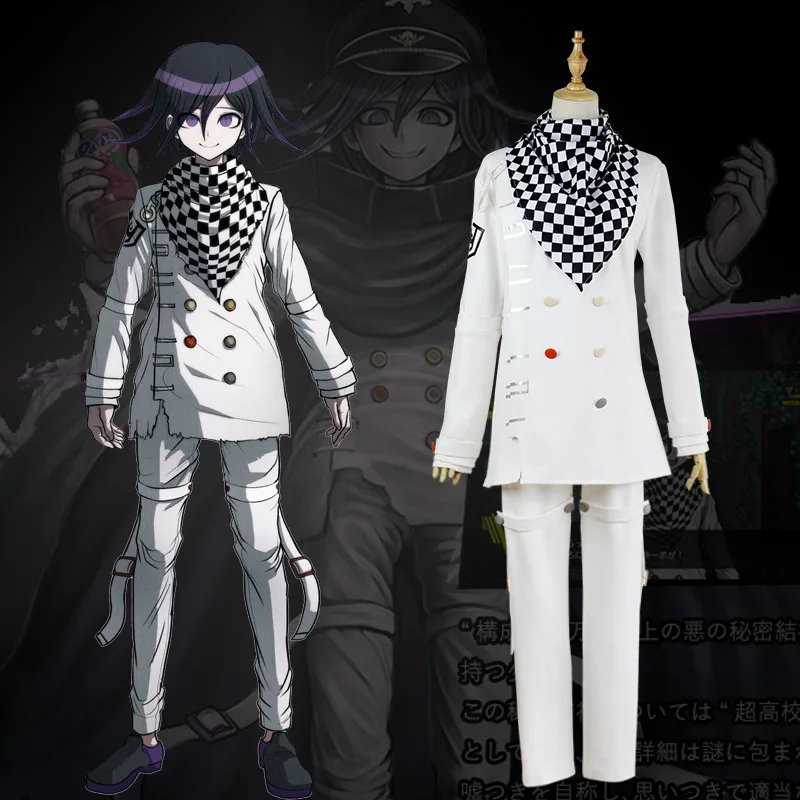 

New Custom Made New Danganronpa V3 Cosplay Ouma Kokichi Cosplay Costume Anime Game School Uniform Suit Outfit Coat + Pants + Scarf