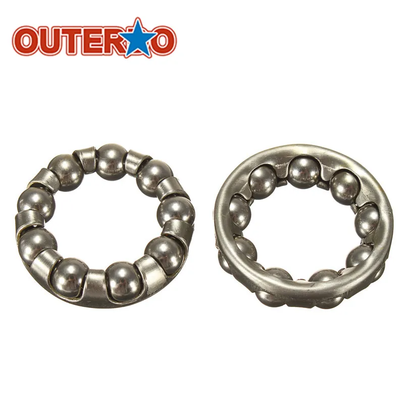 

OUTERDO 2pcs/lot Bicycle Rear Wheel Axle 1/4 Inch x 9 Ball Bearing Cages Cycling Shafts Steel Silver for MTB Mountain Road Bike