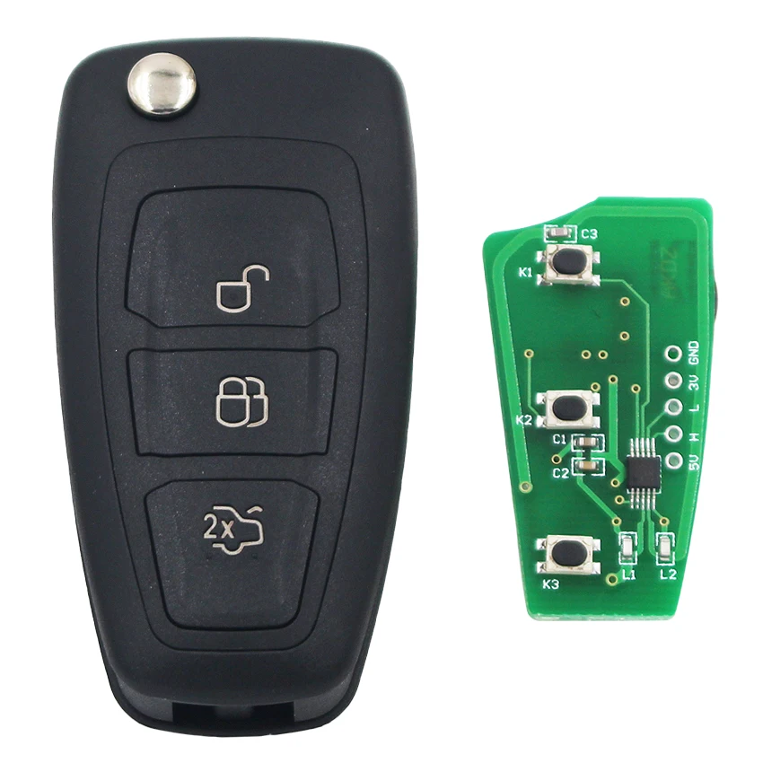 3 кнопки дистанционного ключа 433 МГц Автомобильный смарт ключ-брелок с чипом 4D63 для Ford Mondeo Focus Galaxy Fiesta C-Max S-Max HU101 Uncut Blade