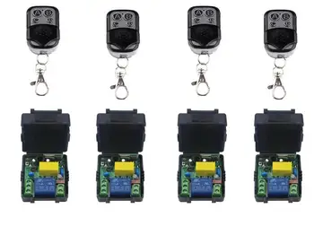 

wholesale universal AC 220 v 1 ch RF Wireless Push Remote Control Light Switch System 4 * receiver +4 *transmitter smart home