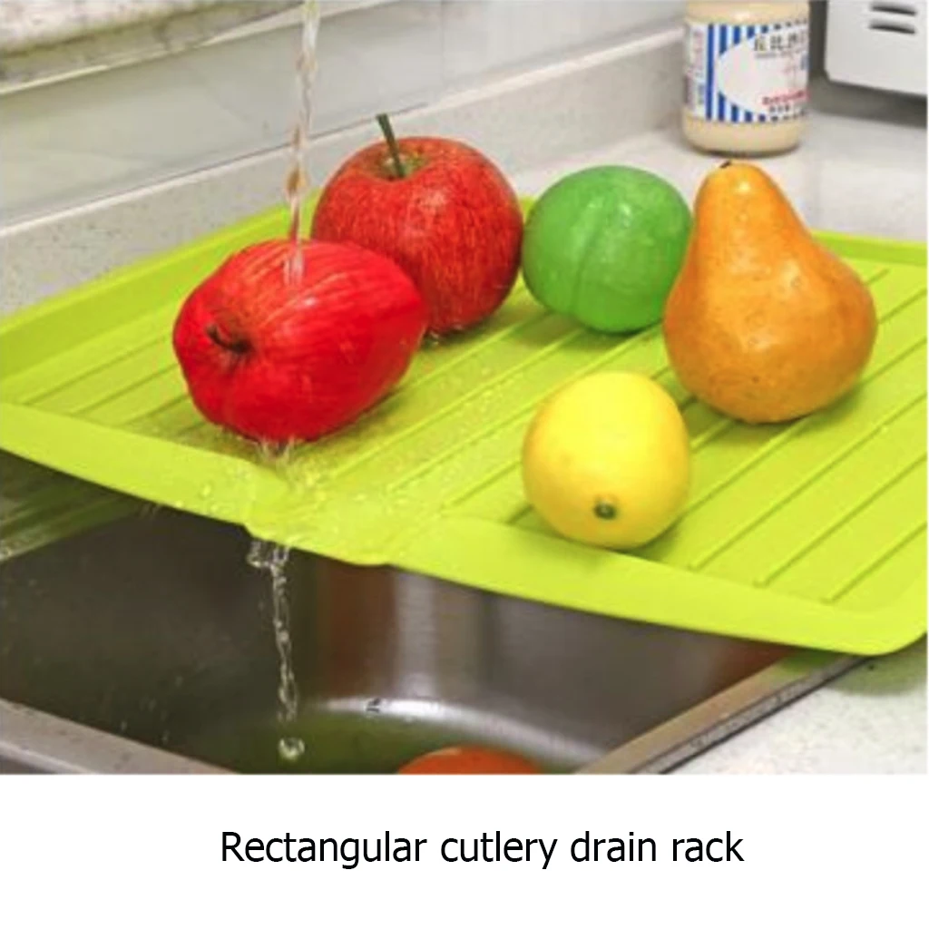 Worktop Storage Trays Draining Board Kitchen Plastic Dish Drainer Tray Drying Rack PP Storage Vegetable Tableware Drain Trays