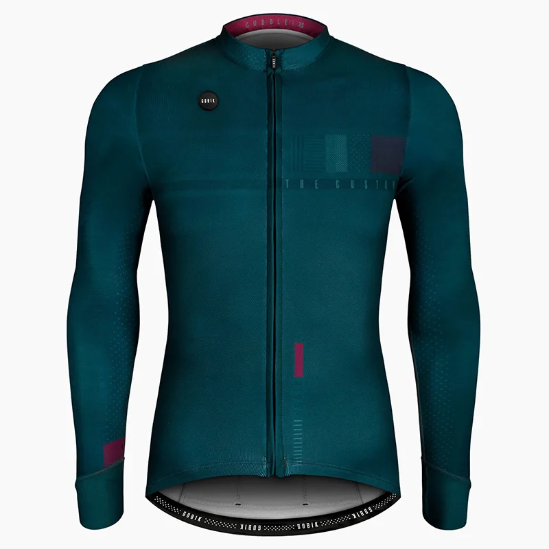 2018 dark green Men's thermal fleece Long Sleeve cycling Jersey Roap