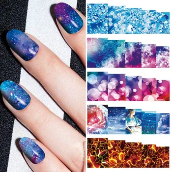 

Sale DIY Nailwrap Beauty Rainbow Decoration Nail sticker Starry sky Creative Foils decal Women's fashion