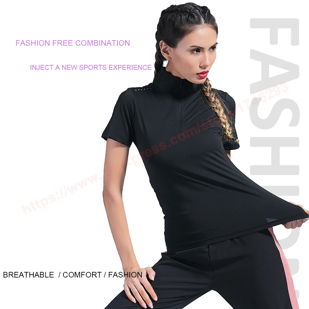 Woman Running Compression Shirt Outdoor Sports Fitness Tee Fast Dry Night Short Sleeve Yoga Woman Training Top