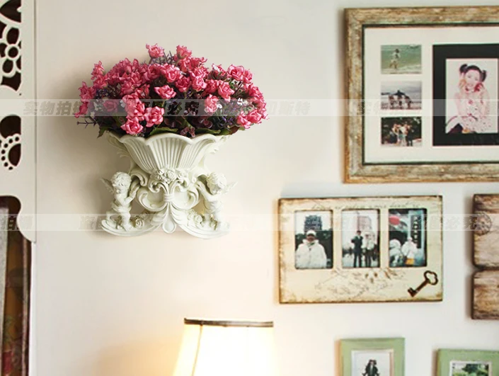 Европейская ваза Ангел настенная корзинка американский кантри настенные украшения, цветок композиция имитация цветок искусство домашний Настенный декор