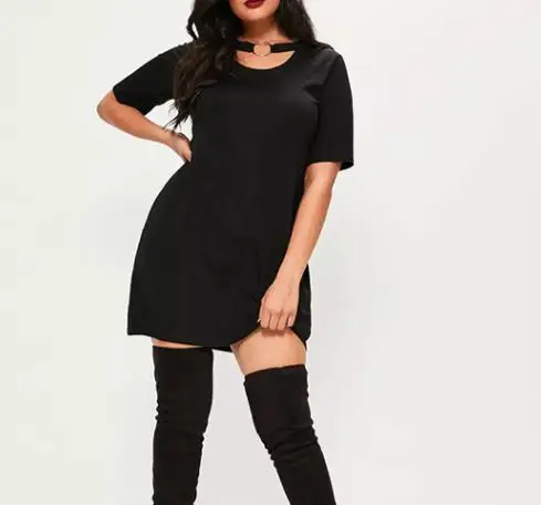 Women Tshirt Dress Choker O-neck Summer Dresses Short Sleeve Casual Halter Loose Boho Beach Dress Vestidos Plus Size Women Tshirt Dress Choker O-neck Summer Dresses Short Sleeve Casual Halter Loose Boho Beach Dress Vestidos Plus Size