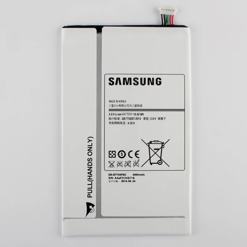 imágenes para 100% Original del Reemplazo de la Batería de La Tableta EB-BT705FBC Para Samsung GALAXY Tab 8.4 S T700 T705 T710 T705C Baterías 4900 mAh imágenes para 100% Original del Reemplazo de la Batería de La Tableta EB-BT705FBC Para Samsung GALAXY Tab 8.4 S T700 T705 T710 T705C Baterías 4900 mAh