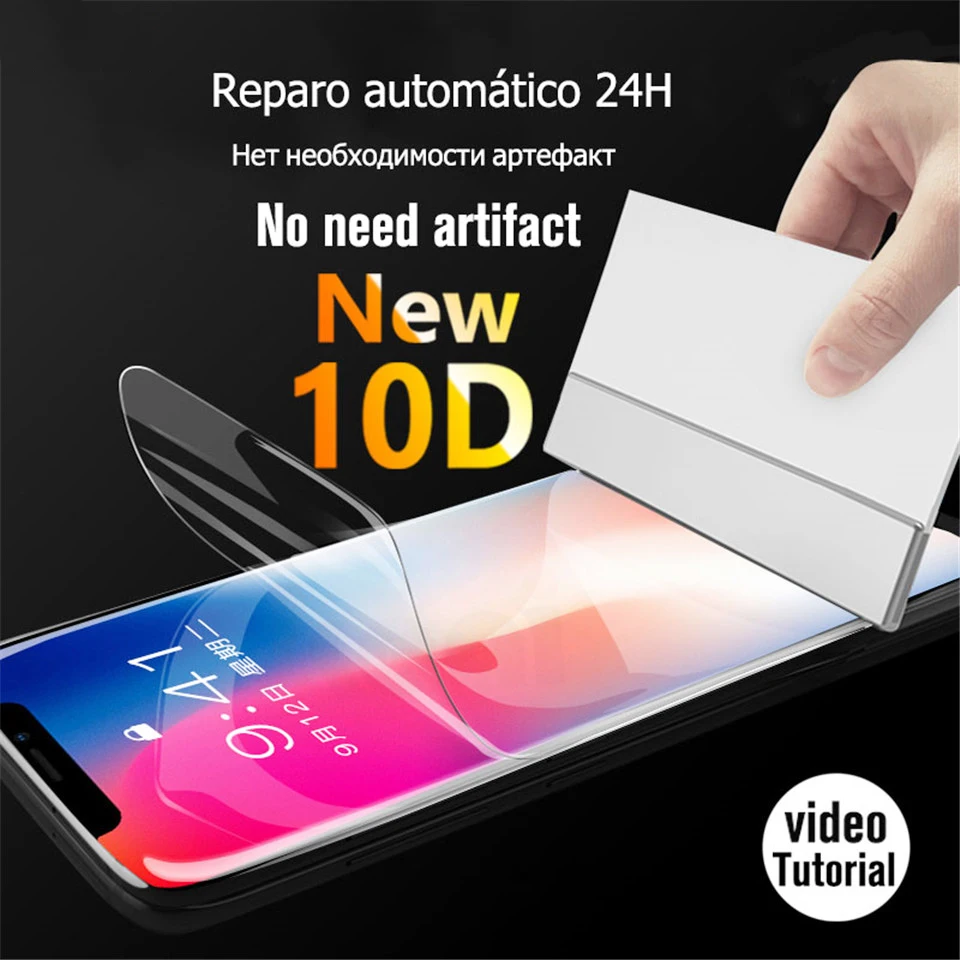 

10D Full Cover Hydrogel Film Phone Protective Film For iphone X XR XS Max 8 7 6 6s Plus 8 Plus Soft Screen Protector Not Glass