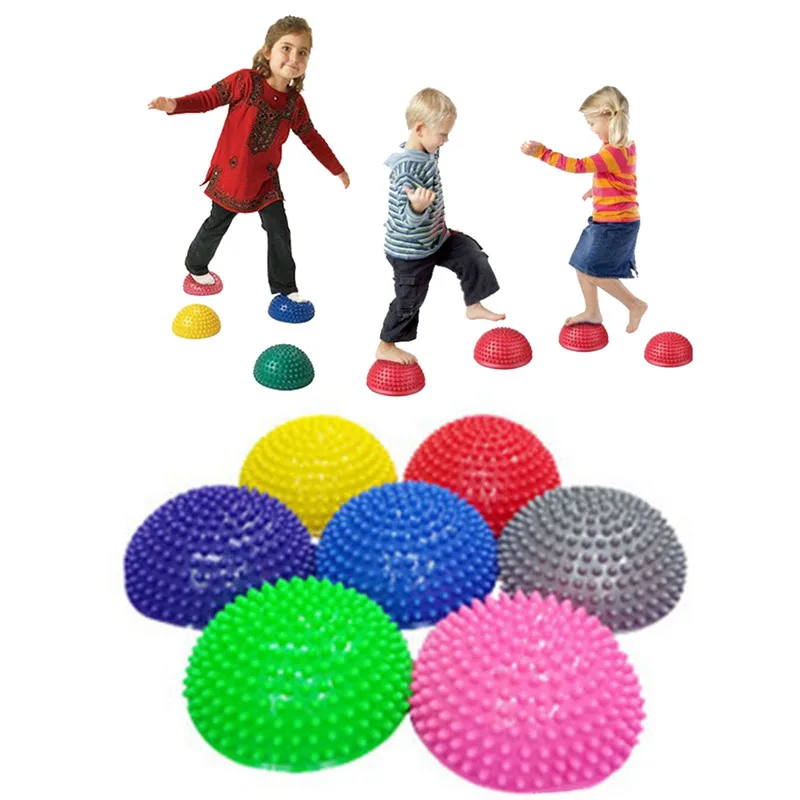 Дети полушарие ступеньки камни физический фитнес прибор мяч для тренировки баланса массаж сенсорная интеграция Йога половина мяч игрушки