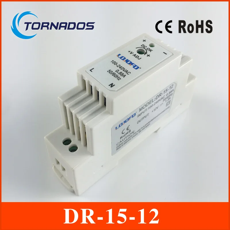 Din-рейка источник питания 15 Вт 12 В 1.25A мощность suply ac dc преобразователь DR-15-12 |