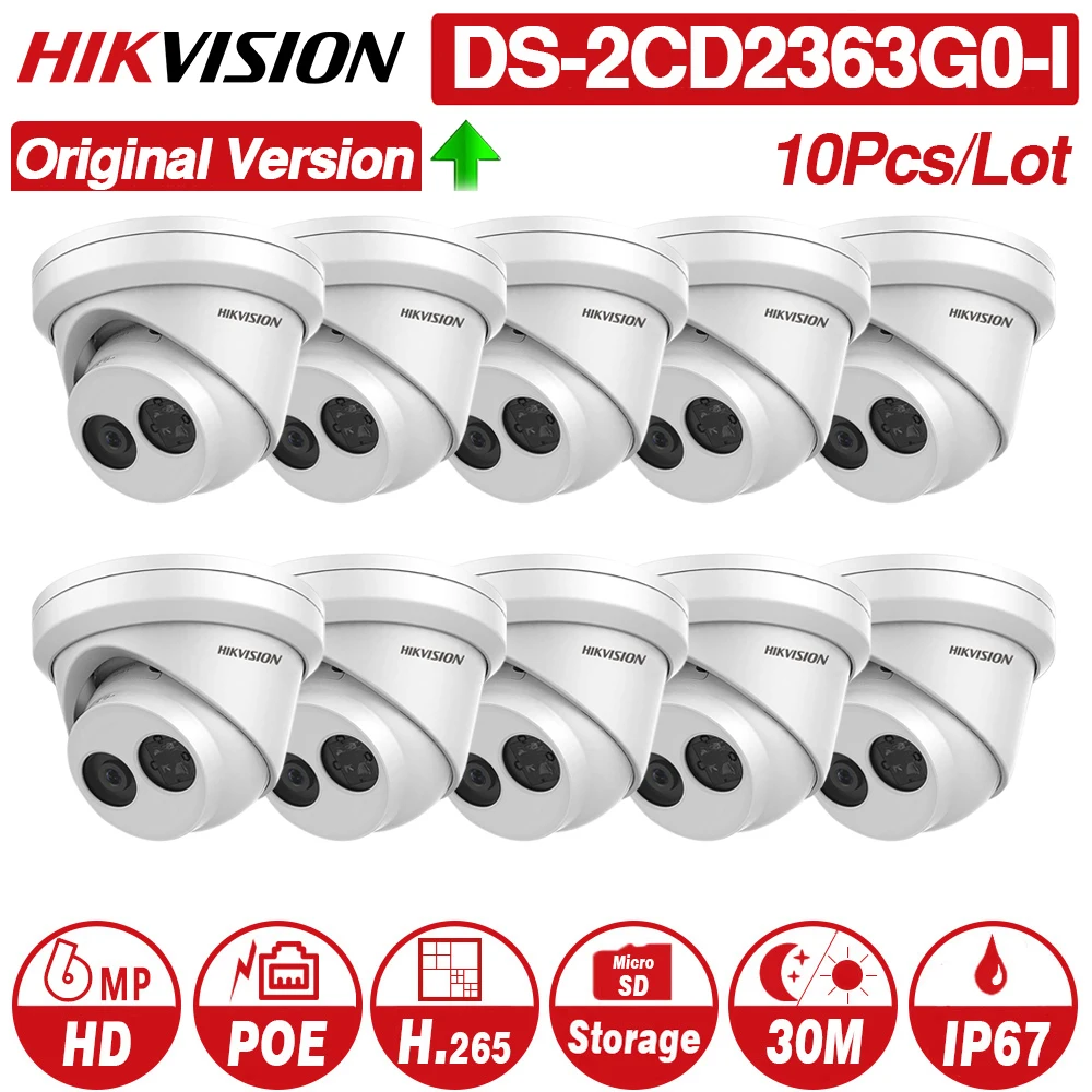 

Pre-sale Hikvision DS-2CD2363G0-I Original 6MP Camera H.265 Face Detect Network IP Camera POE CCTV Cam SD Card Slot 10pcs/lot