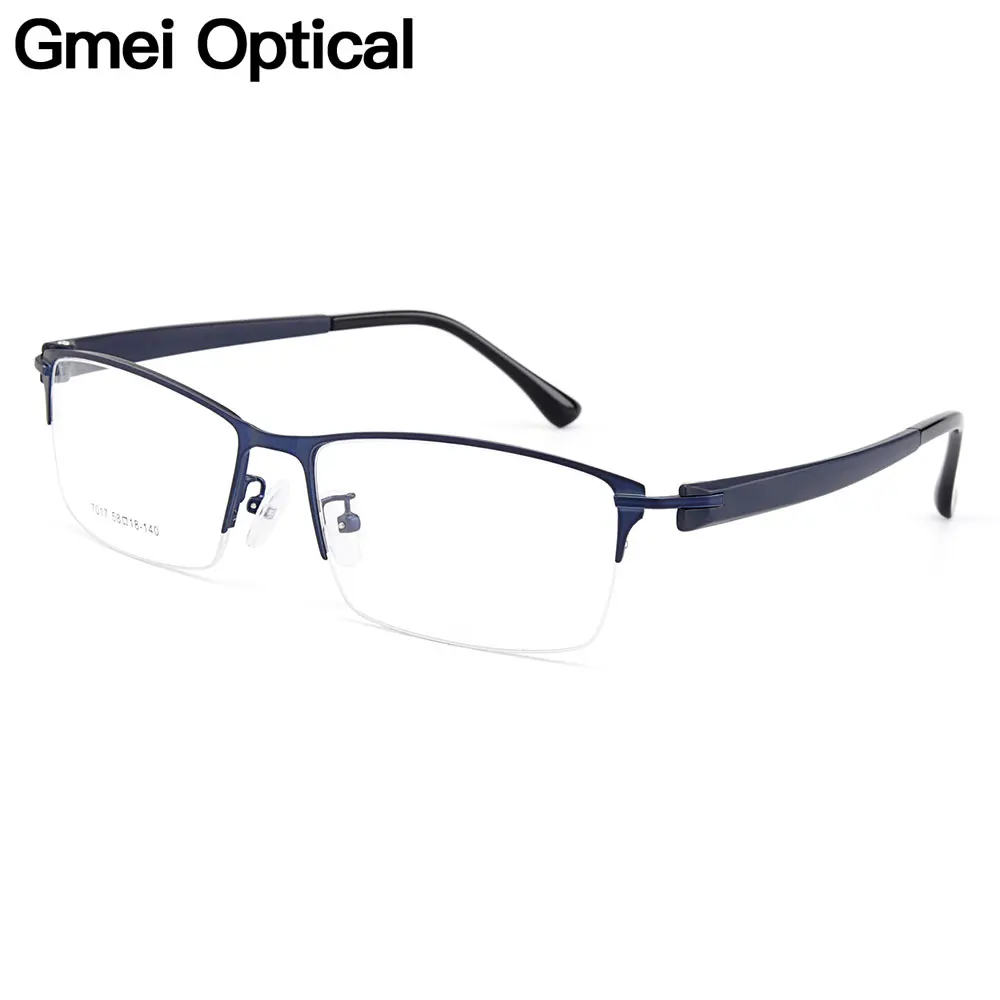 

Gmei Optical Men Titanium Alloy Eyeglasses Frames for Men Eyewear Flexible Temples Legs IP Electroplating Alloy Spectacles Y7017